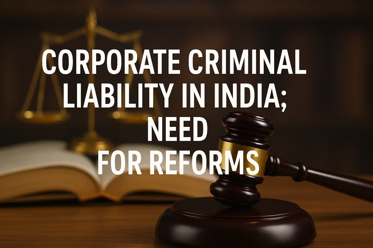 CORPORATE CRIMINAL LIABILITY IN INDIA ; NEED FOR REFORMS