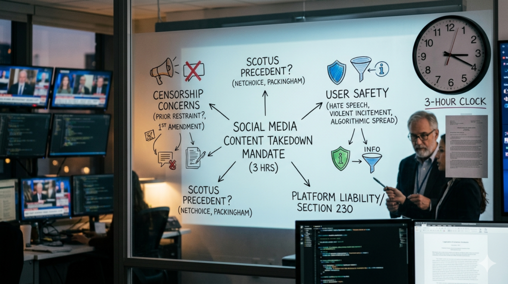 New Social Media Takedown Rule – Censorship or Safety? A Constitutional Examination of the Three-Hour Content Removal Mandate