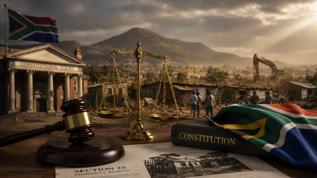 Expropriation Without Compensation: Balancing Section 25 Property Rights with Transformative Constitutionalism in Post-Apartheid South Africa.