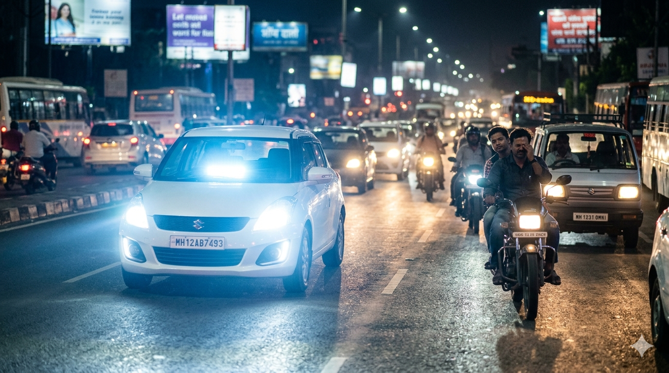 Misuse of High-Intensity LED Lights in Vehicles: A Legal Analysis of Road Safety and Regulatory Gaps in India