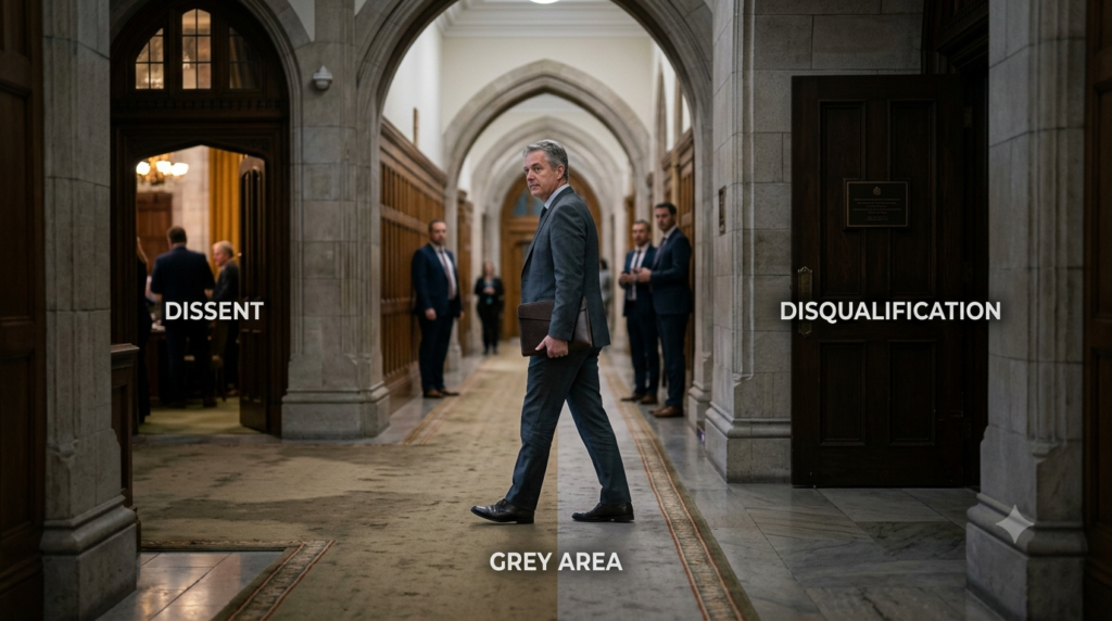 THE GREY AREA OF DEFECTION: BETWEEN DISSENT AND DISQUALIFICATION
